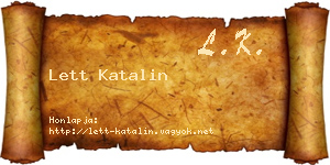 Lett Katalin névjegykártya